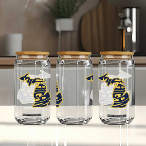 Michigan Lover State Map Pride Souvenir Gift Glass Can TS12 Print Your Wear