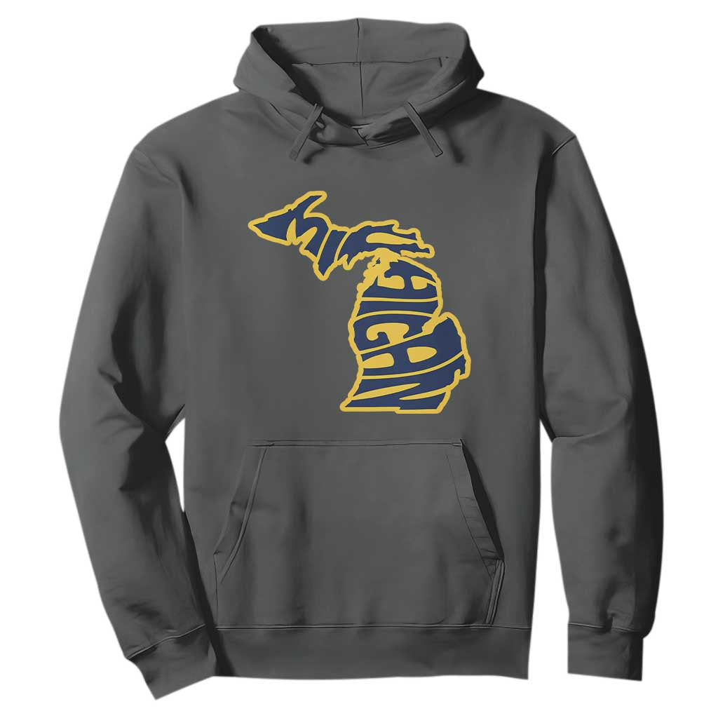Michigan Lover State Map Pride Souvenir Gift Hoodie TS12 Dark Heather Print Your Wear