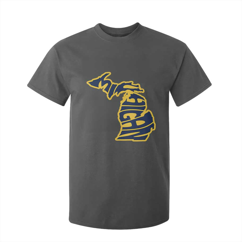 Michigan Lover State Map Pride Souvenir Gift T Shirt For Kid TS12 Dark Heather Print Your Wear