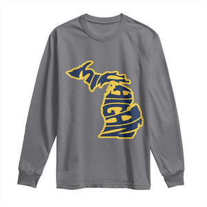 Michigan Lover State Map Pride Souvenir Gift Long Sleeve Shirt TS12 Charcoal Print Your Wear