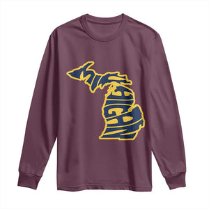 Michigan Lover State Map Pride Souvenir Gift Long Sleeve Shirt TS12 Maroon Print Your Wear