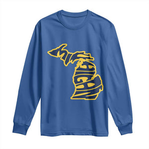 Michigan Lover State Map Pride Souvenir Gift Long Sleeve Shirt TS12 Royal Blue Print Your Wear