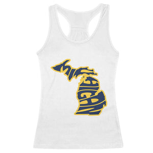 Michigan Lover State Map Pride Souvenir Gift Racerback Tank Top TS12 White Print Your Wear