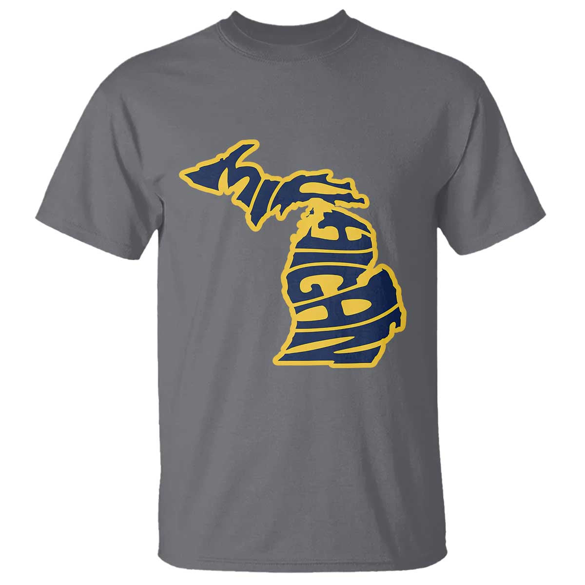 Michigan Lover State Map Pride Souvenir Gift T Shirt TS12 Charcoal Print Your Wear