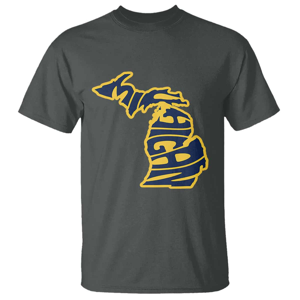 Michigan Lover State Map Pride Souvenir Gift T Shirt TS12 Dark Heather Print Your Wear