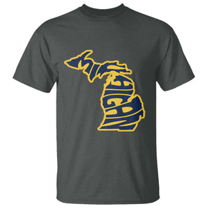 Michigan Lover State Map Pride Souvenir Gift T Shirt TS12 Dark Heather Print Your Wear