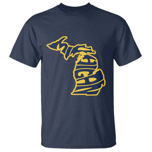 Michigan Lover State Map Pride Souvenir Gift T Shirt TS12 Navy Print Your Wear