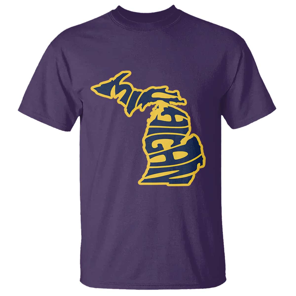 Michigan Lover State Map Pride Souvenir Gift T Shirt TS12 Purple Print Your Wear