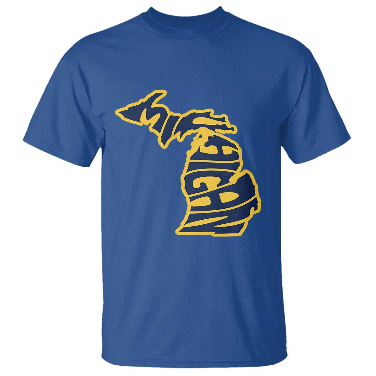 Michigan Lover State Map Pride Souvenir Gift T Shirt TS12 Royal Blue Print Your Wear