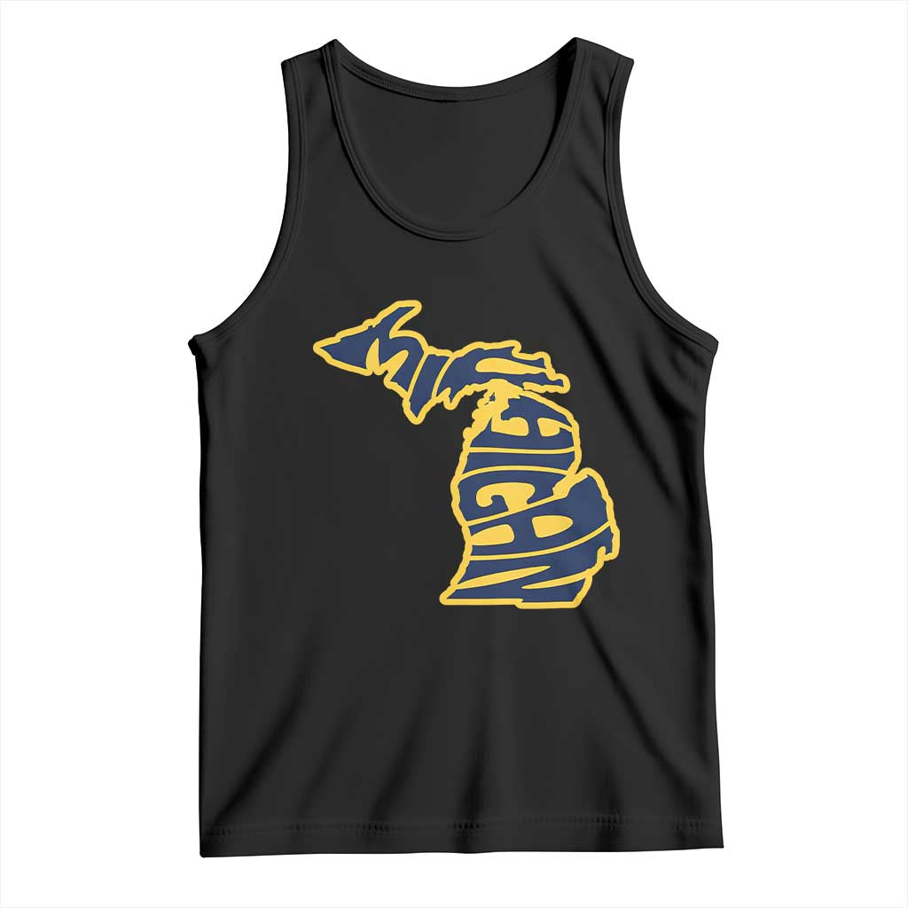 Michigan Lover State Map Pride Souvenir Gift Tank Top TS12 Black Print Your Wear
