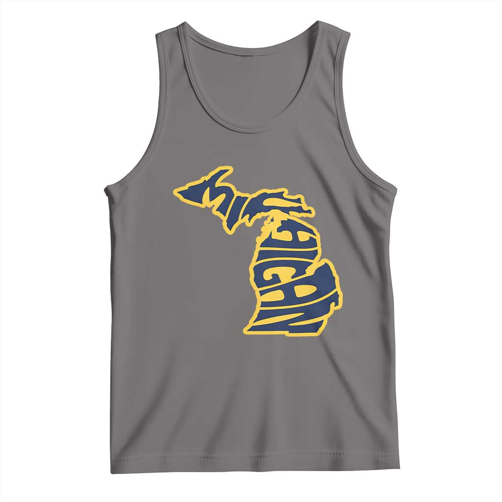 Michigan Lover State Map Pride Souvenir Gift Tank Top TS12 Deep Heather Print Your Wear