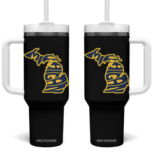 Michigan Lover State Map Pride Souvenir Gift Tumbler With Handle TS12 One Size: 40 oz Black Print Your Wear