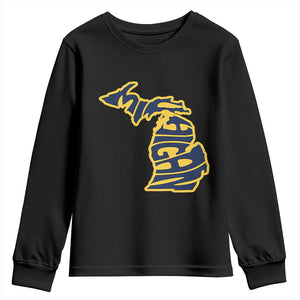 Michigan Lover State Map Pride Souvenir Gift Youth Sweatshirt TS12 Black Print Your Wear