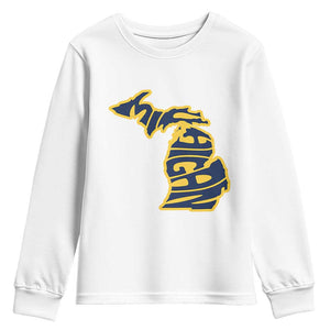 Michigan Lover State Map Pride Souvenir Gift Youth Sweatshirt TS12 White Print Your Wear