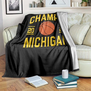 Michigan Hoops Champions Graphic Throw Blanket 2026 Basketball Victory Pride TS12 Print Your Wear