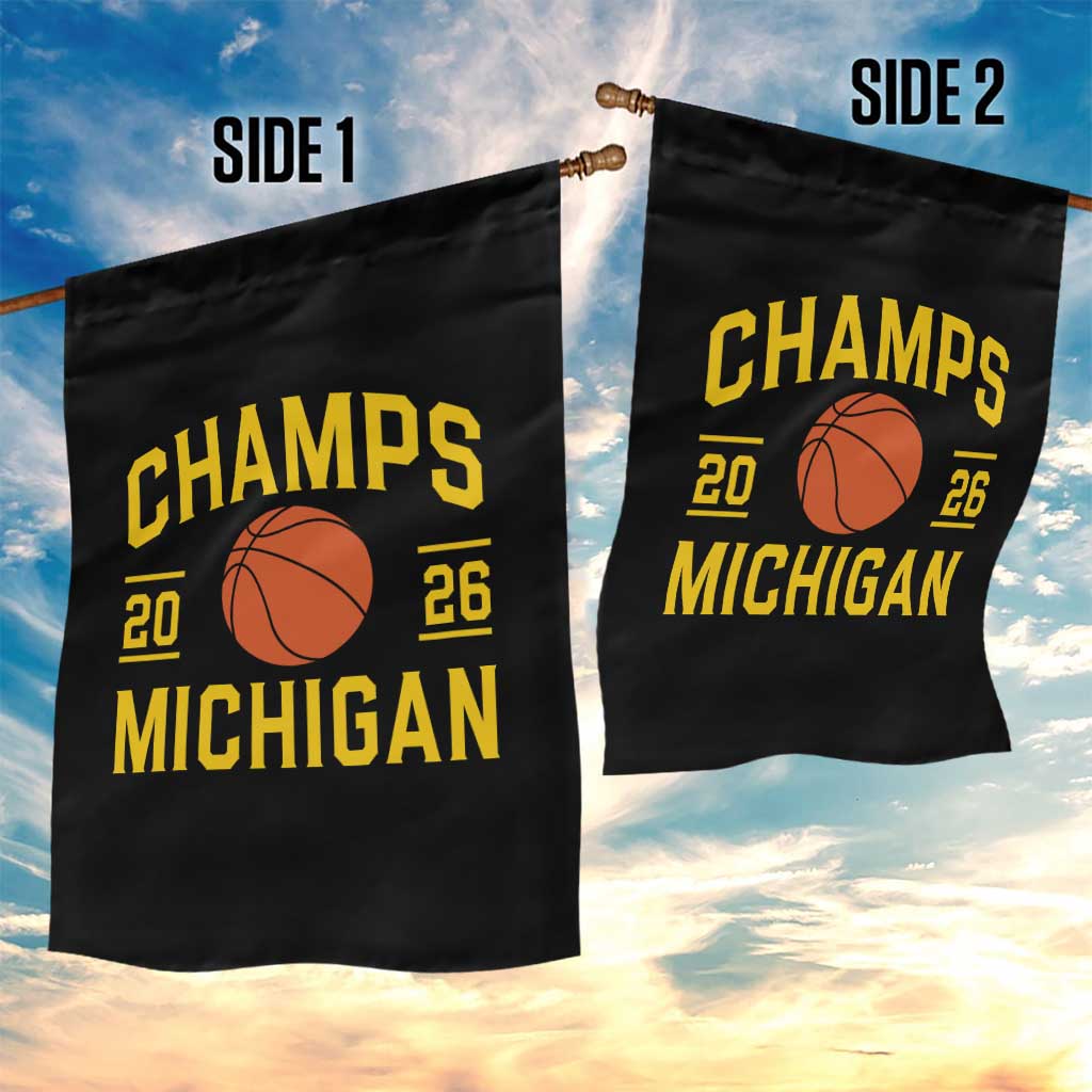 Michigan Hoops Champions Graphic Garden Flag 2026 Basketball Victory Pride TS12 Print Your Wear