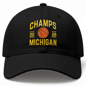 Michigan Hoops Champions Graphic Baseball Cap 2026 Basketball Victory Pride TS12 Print Your Wear