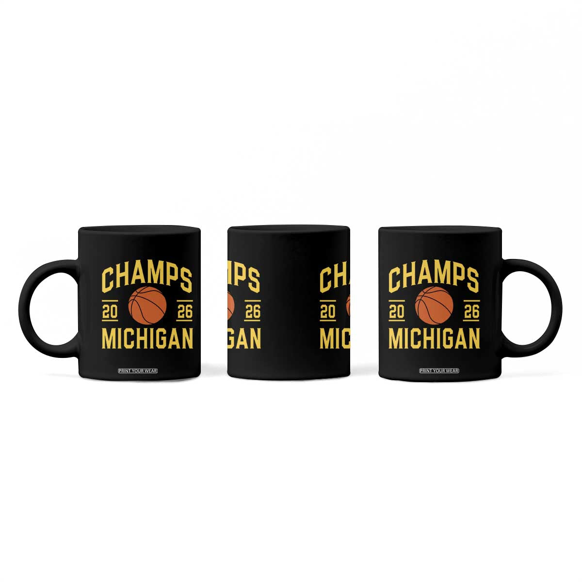 Michigan Hoops Champions Graphic Coffee Mug 2026 Basketball Victory Pride TS12 Print Your Wear