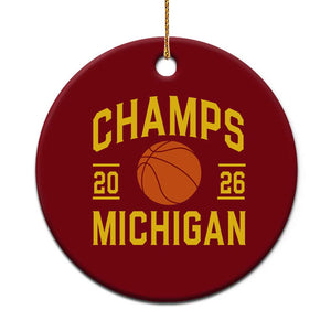 Michigan Hoops Champions Graphic Ceramic Ornament 2026 Basketball Victory Pride TS12 1pc Red Print Your Wear