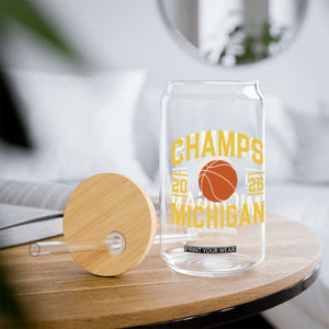Michigan Hoops Champions Graphic Glass Can 2026 Basketball Victory Pride TS12 Print Your Wear
