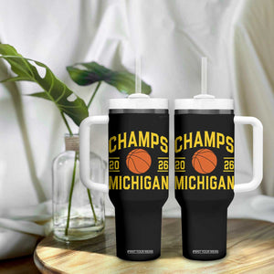Michigan Hoops Champions Graphic Tumbler With Handle 2026 Basketball Victory Pride TS12 Print Your Wear