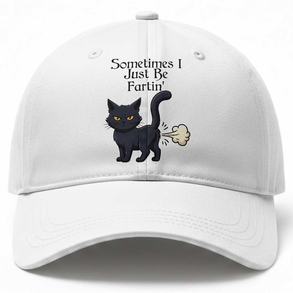 Funny Black Cat Bathroom Humor Baseball Cap Sometimes I Just Be Fartin TS12 Print Your Wear