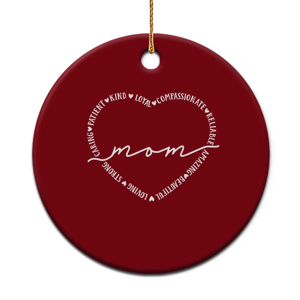 Mothers Day Mom Quotes Ceramic Ornament Heart Shape Loving Typography Gift TS12 1pc Red Print Your Wear