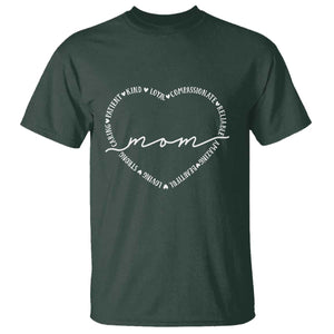 Mothers Day Mom Quotes T Shirt Heart Shape Loving Typography Gift TS12 Dark Forest Green Print Your Wear