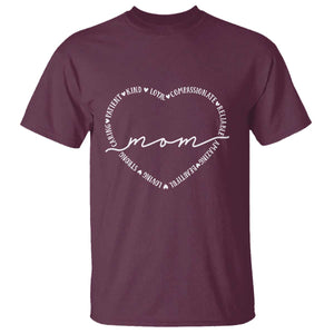 Mothers Day Mom Quotes T Shirt Heart Shape Loving Typography Gift TS12 Maroon Print Your Wear