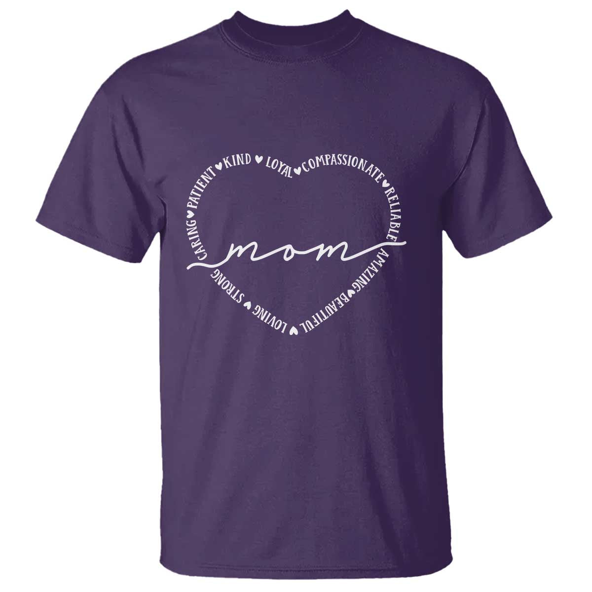 Mothers Day Mom Quotes T Shirt Heart Shape Loving Typography Gift TS12 Purple Print Your Wear