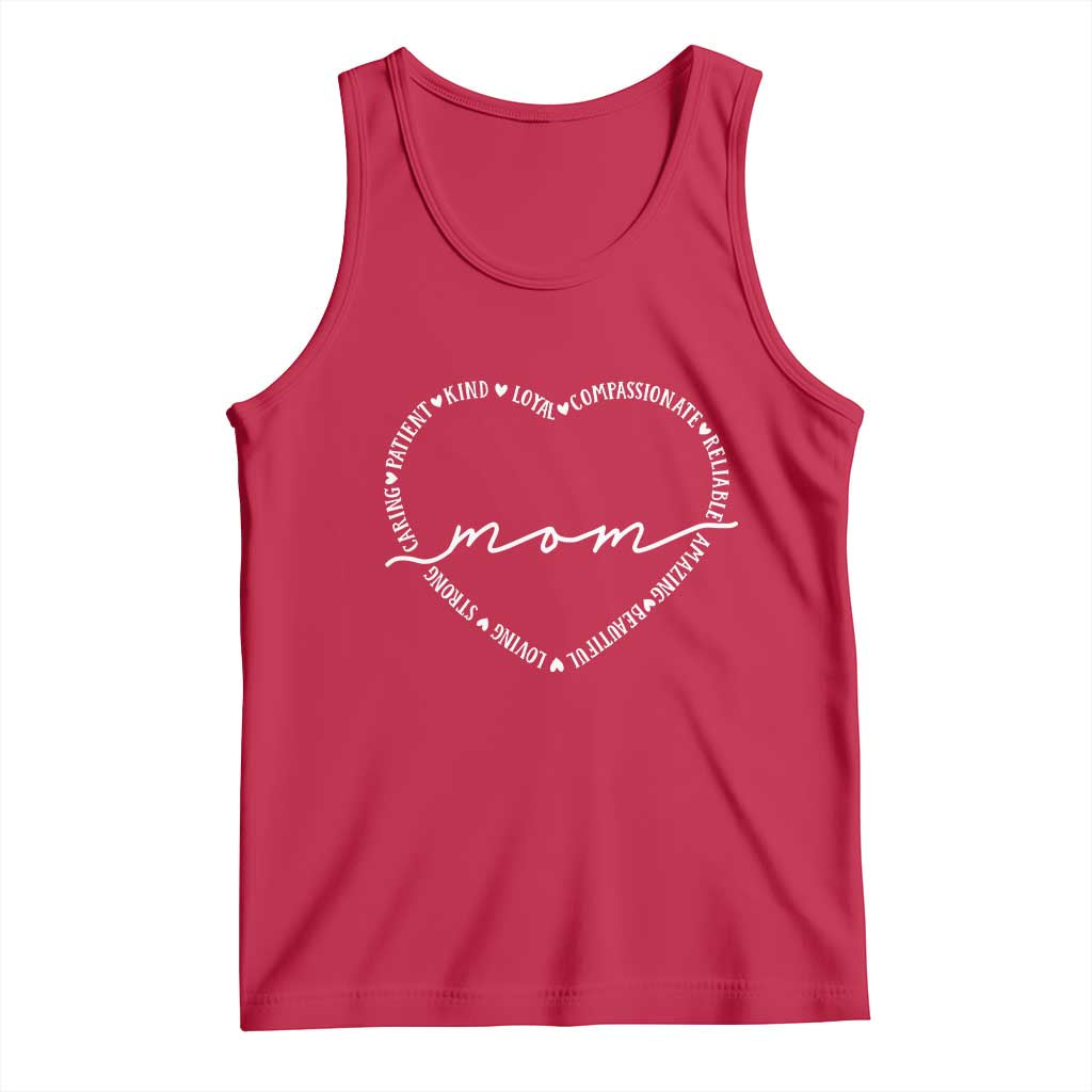 Mothers Day Mom Quotes Tank Top Heart Shape Loving Typography Gift TS12 Red Print Your Wear