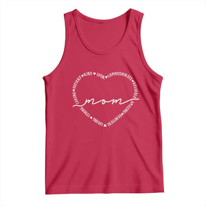 Mothers Day Mom Quotes Tank Top Heart Shape Loving Typography Gift TS12 Red Print Your Wear