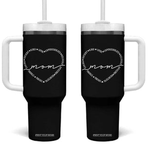 Mothers Day Mom Quotes Tumbler With Handle Heart Shape Loving Typography Gift TS12 One Size: 40 oz Black Print Your Wear