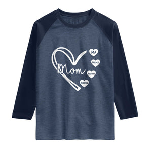 Mama Mommy Mom Bruh Raglan Shirt Mothers Day Humor Gift TS12 Heather Denim Navy Print Your Wear