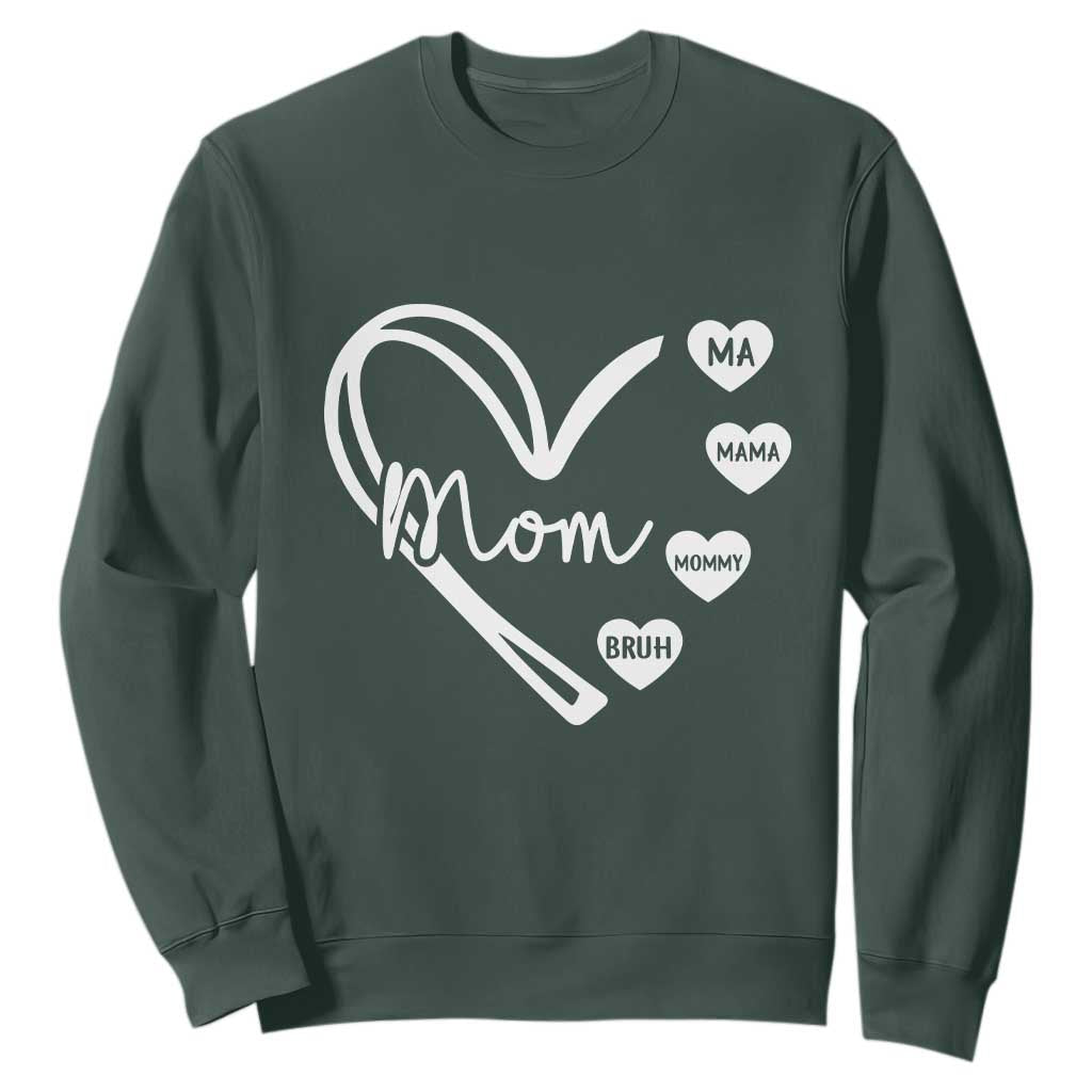 Mama Mommy Mom Bruh Sweatshirt Mothers Day Humor Gift TS12 Dark Forest Green Print Your Wear
