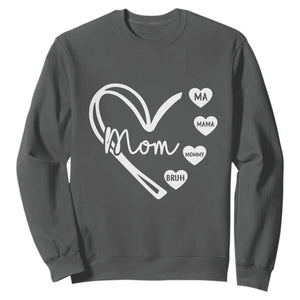 Mama Mommy Mom Bruh Sweatshirt Mothers Day Humor Gift TS12 Dark Heather Print Your Wear
