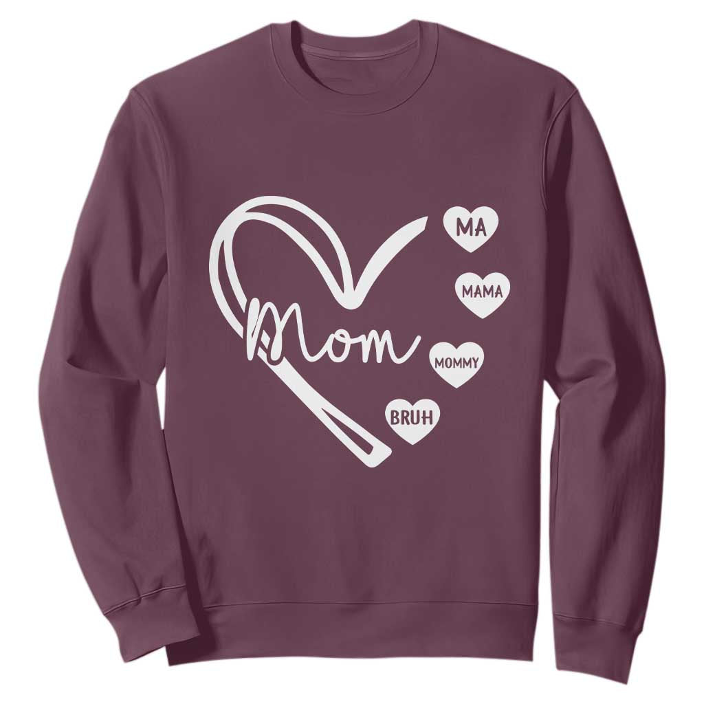 Mama Mommy Mom Bruh Sweatshirt Mothers Day Humor Gift TS12 Maroon Print Your Wear