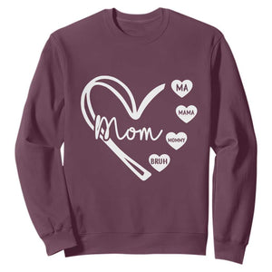 Mama Mommy Mom Bruh Sweatshirt Mothers Day Humor Gift TS12 Maroon Print Your Wear