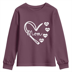Mama Mommy Mom Bruh Youth Sweatshirt Mothers Day Humor Gift TS12 Maroon Print Your Wear