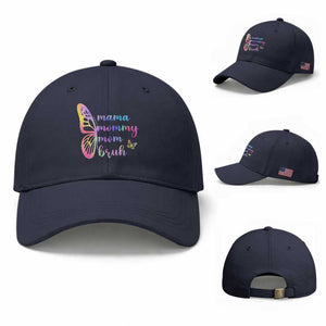 Funny Mom Saying Gift Baseball Cap Mama Mommy Mom Bruh TS12 Baseball Cap Universal Fit Navy Print Your Wear