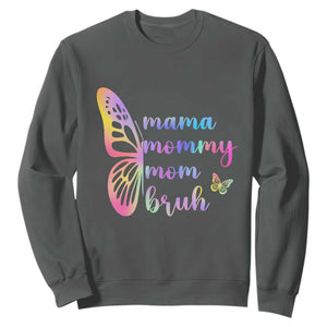 Funny Mom Saying Gift Sweatshirt Mama Mommy Mom Bruh TS12 Dark Heather Print Your Wear