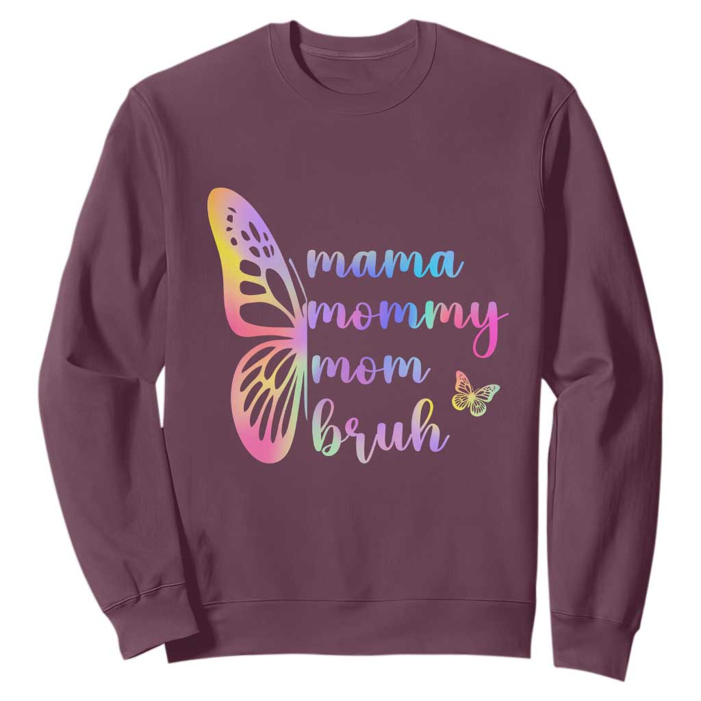 Funny Mom Saying Gift Sweatshirt Mama Mommy Mom Bruh TS12 Maroon Print Your Wear
