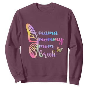 Funny Mom Saying Gift Sweatshirt Mama Mommy Mom Bruh TS12 Maroon Print Your Wear
