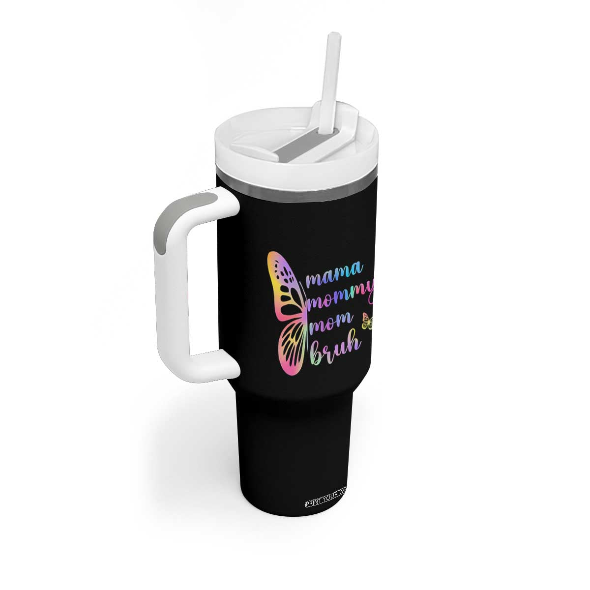 Funny Mom Saying Gift Tumbler With Handle Mama Mommy Mom Bruh TS12 Print Your Wear