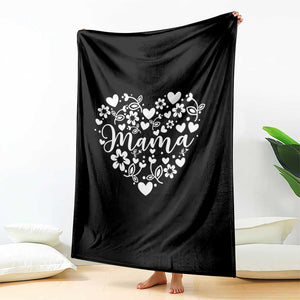 Floral Mama Heart Graphic Throw Blanket Mothers Day Flower Gift TS12 Print Your Wear