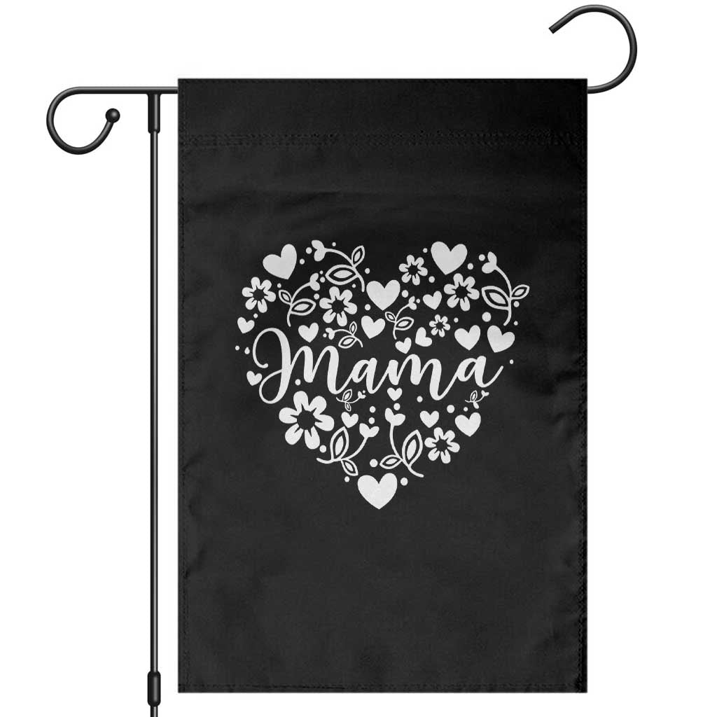 Floral Mama Heart Graphic Garden Flag Mothers Day Flower Gift TS12 Black Print Your Wear