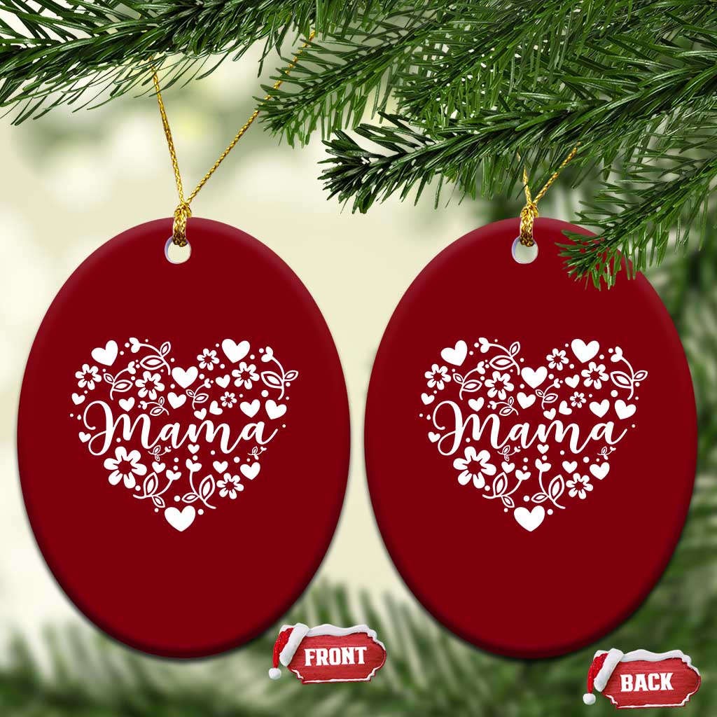 Floral Mama Heart Graphic Ceramic Ornament Mothers Day Flower Gift TS12 Print Your Wear