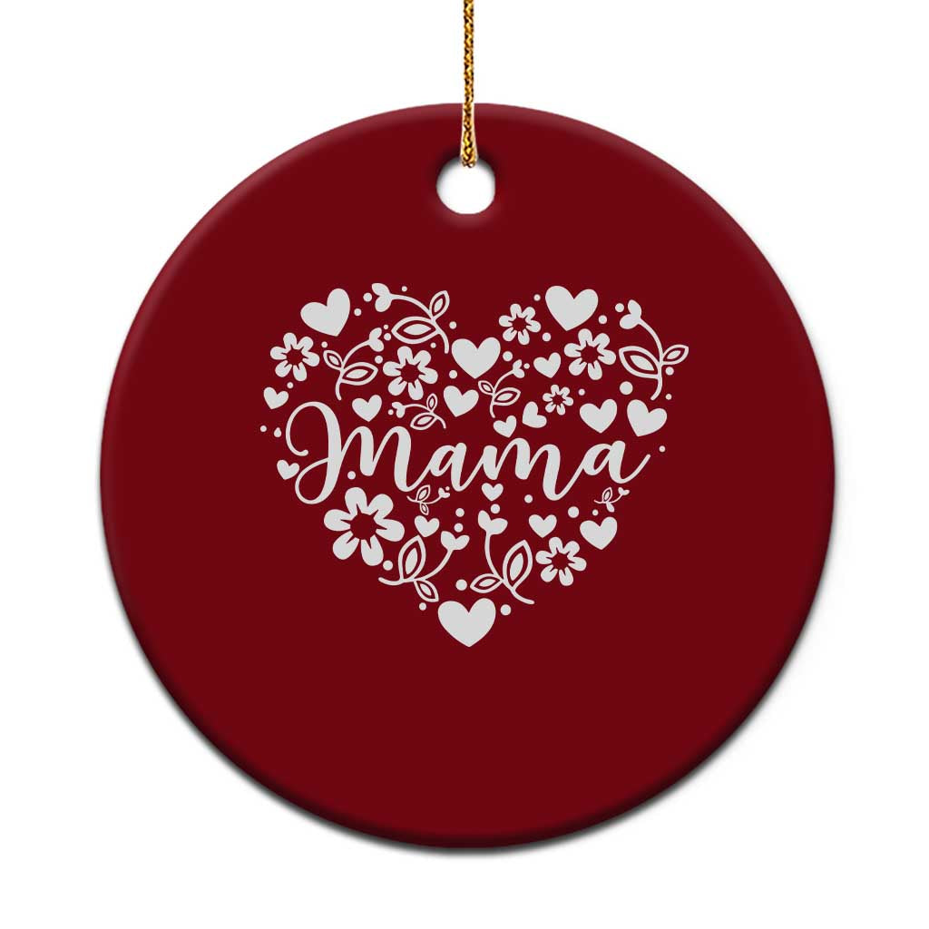 Floral Mama Heart Graphic Ceramic Ornament Mothers Day Flower Gift TS12 1pc Red Print Your Wear