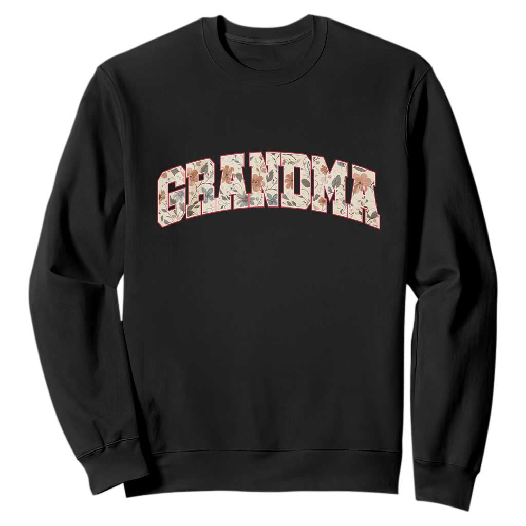 Vintage Floral Grandma Sweatshirt Mothers Day Gift Idea TS12 Black Print Your Wear