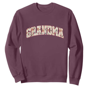 Vintage Floral Grandma Sweatshirt Mothers Day Gift Idea TS12 Maroon Print Your Wear